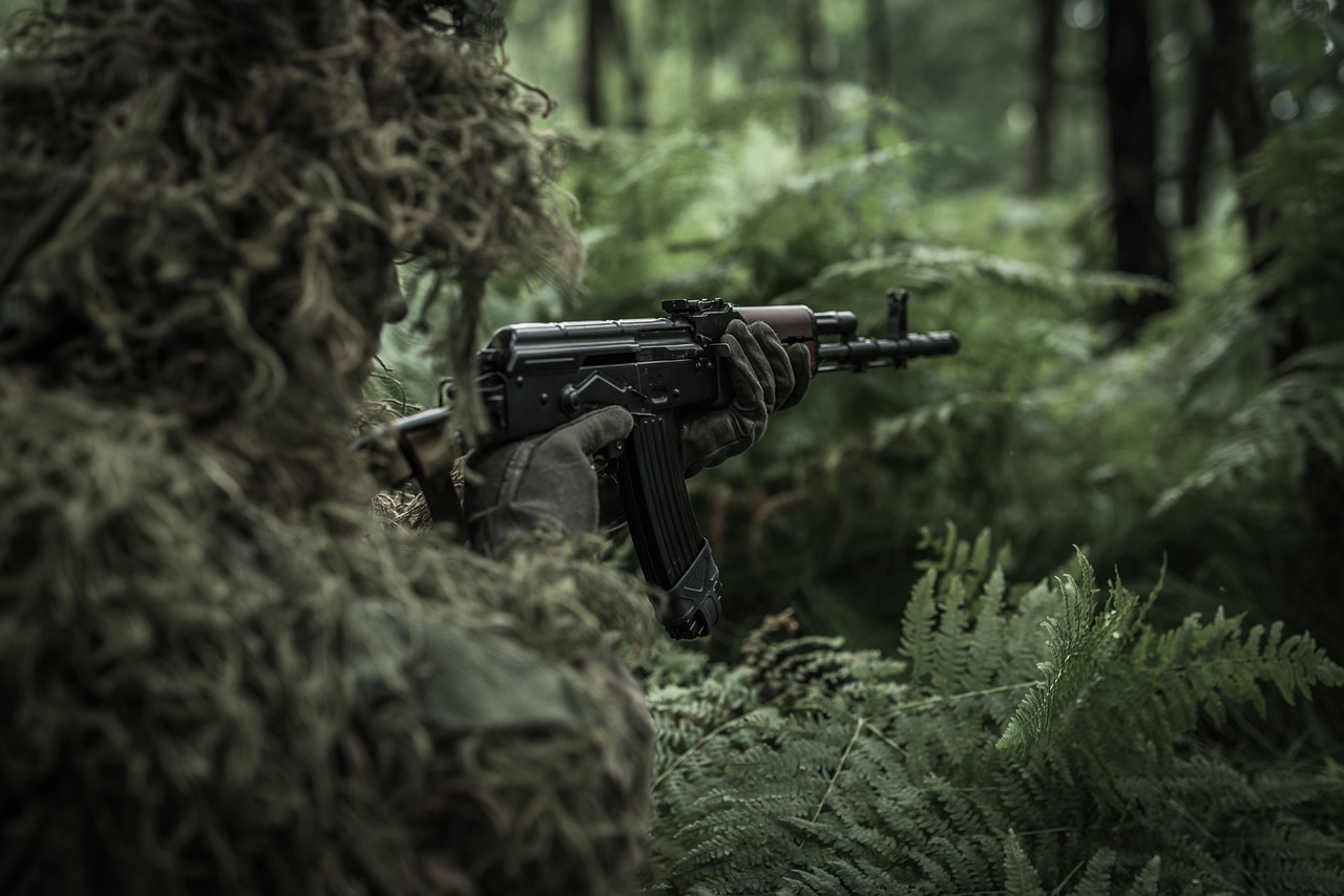 Soldiers in the wood.